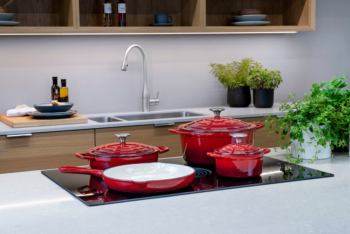 CS Solingen Cast Iron Pot Red - 26 cm | Cast Iron Pot