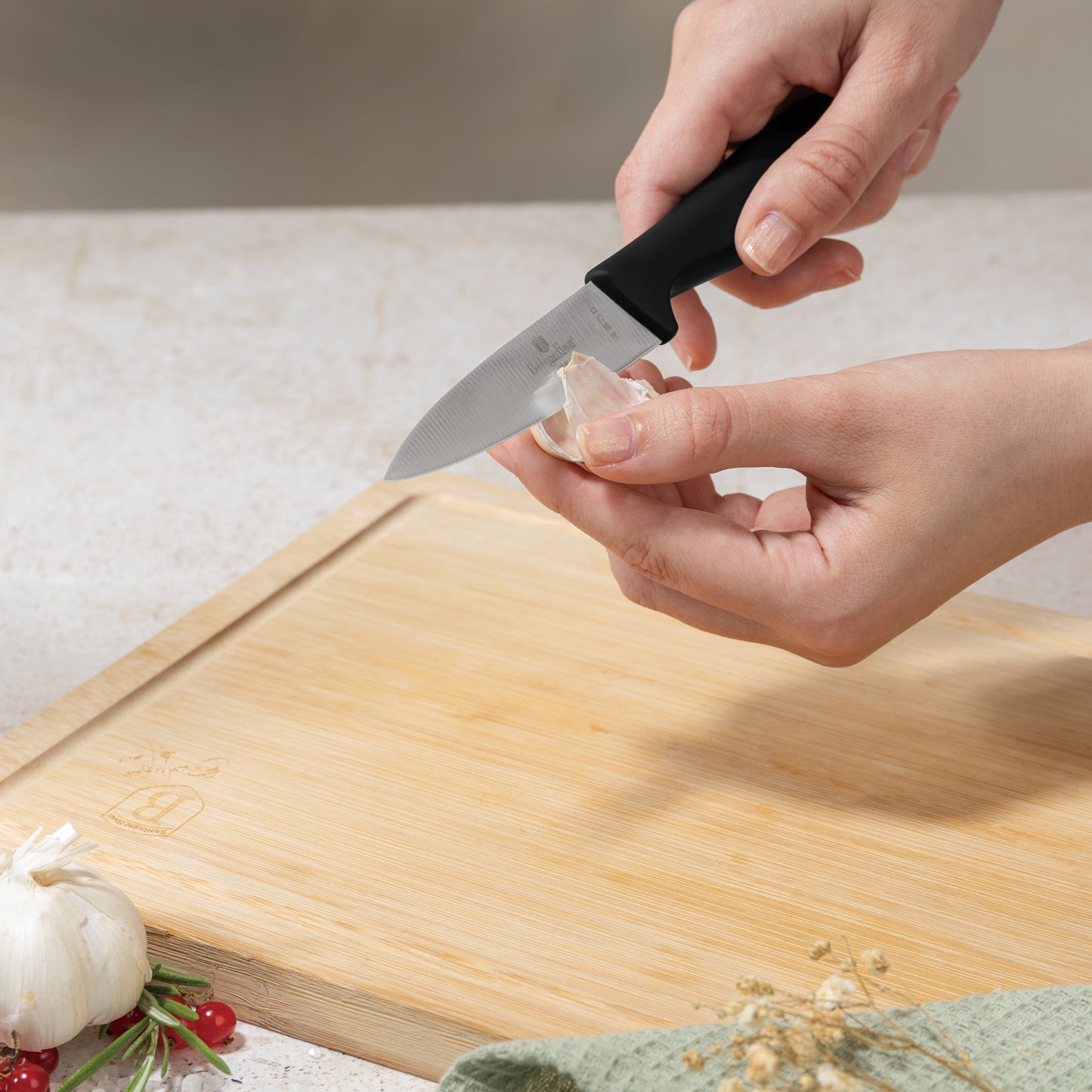 Berlinger Haus Black Knife Set with Bamboo Cutting Board