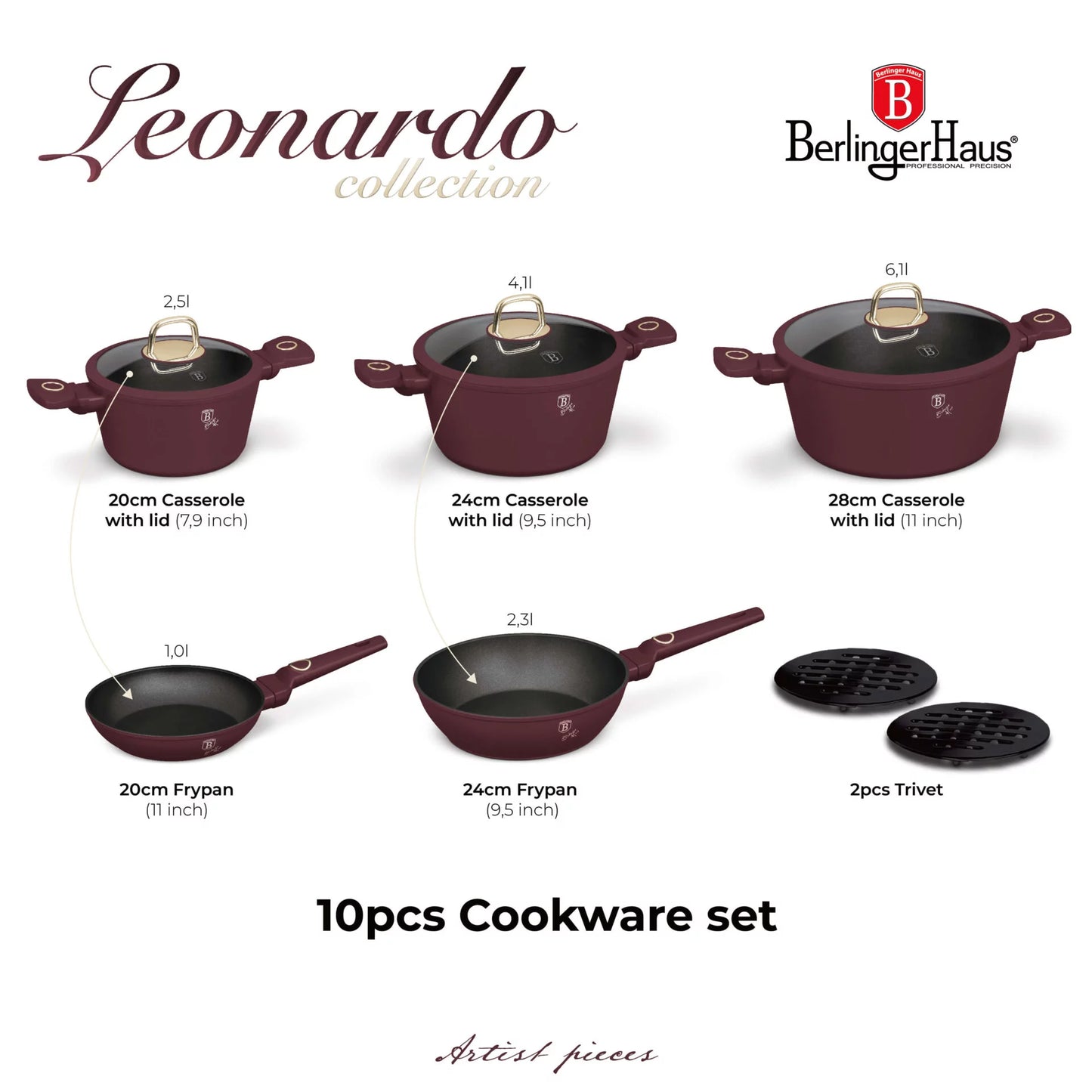Berlinger Haus Leonardo Cookware Set